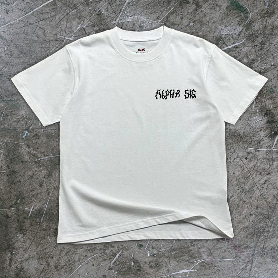 "ALPHA SIG" Premium White Regular Fit T-Shirt